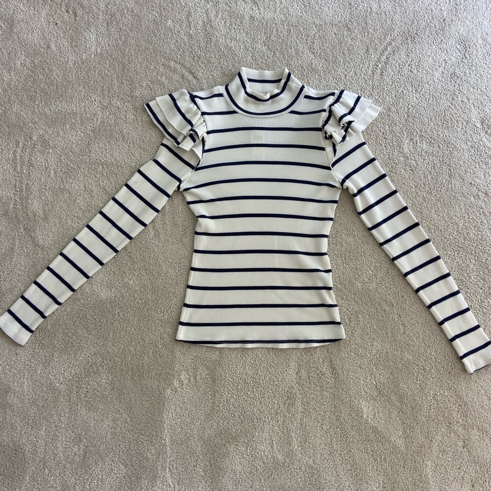 NWT Anthropologie Ruffled Turtleneck Top